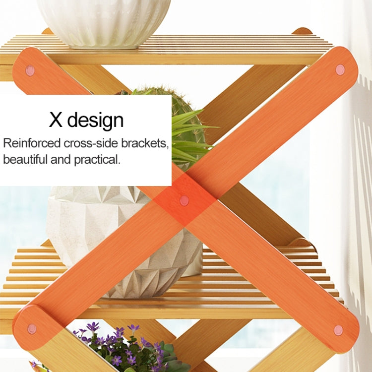 4-Layer Balcony Living Room Collapsible Solid Wood Flower Stand Potted Planting Shelves, Length: 50cm, 50cm 4-Layer