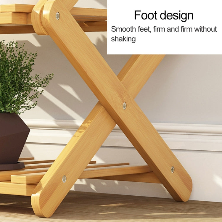 6-Layer Balcony Living Room Collapsible Solid Wood Flower Stand Potted Planting Shelves, Length: 100cm, 100cm 6-Layer
