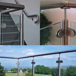 9-14mm Flat Bottom Matte Polished  201 Stainless Steel Fixed Clip Railing Glass Wood Layer Board Clamp Bracket, 9-14mm, Flat Bottom, 201 Stainless Steel