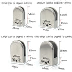 15-20mm Flat Bottom Matte Polished  201 Stainless Steel Fixed Clip Railing Glass Wood Layer Board Clamp Bracket, 15-20mm, Flat Bottom, 201 Stainless Steel