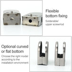 15-20mm Flat Bottom Matte Polished  201 Stainless Steel Fixed Clip Railing Glass Wood Layer Board Clamp Bracket, 15-20mm, Flat Bottom, 201 Stainless Steel