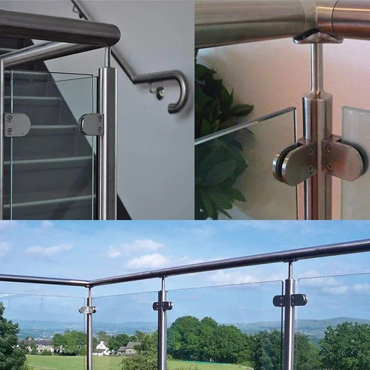 8-12mm Flat Bottom Matte Polished  201 Stainless Steel Fixed Clip Railing Glass Wood Layer Board Clamp Bracket, 8-12mm, Flat Bottom, 201 Stainless Steel