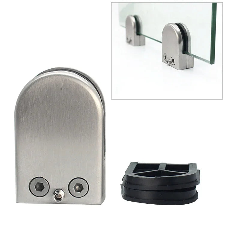 15-20mm Flat Bottom Matte Polished  304 Stainless Steel Fixed Clip Railing Glass Wood Layer Board Clamp Bracket, 15-20mm, Flat Bottom, 304 Stainless Steel