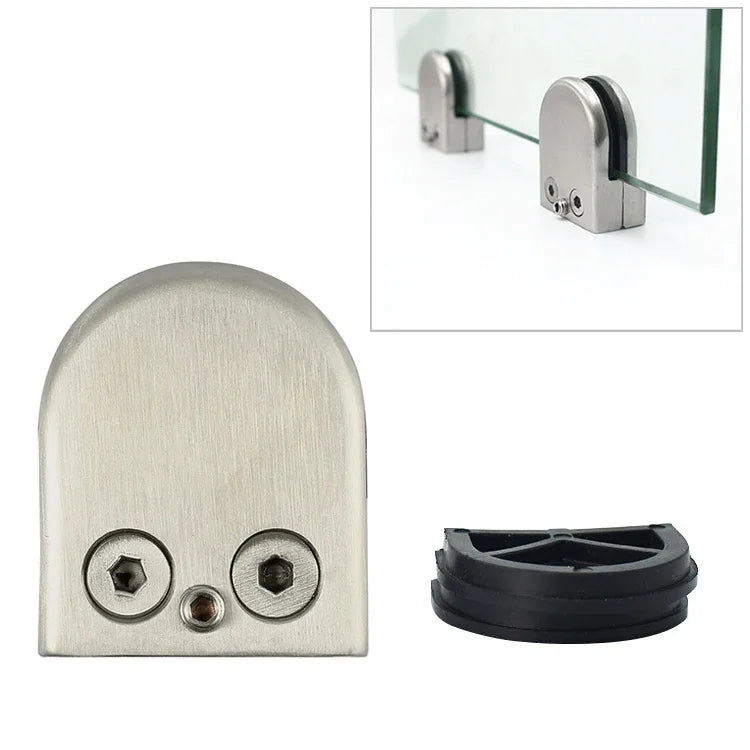 8-12mm Flat Bottom Matte Polished  304 Stainless Steel Fixed Clip Railing Glass Wood Layer Board Clamp Bracket, 8-12mm, Flat Bottom, 304 Stainless Steel