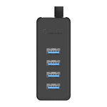ORICO W5P-U3-30 4-Port USB 3.0 Desktop HUB with 30cm Micro USB Cable Power Supply, W5P-U3-30 Black