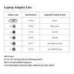 Laptop Power Adapter 65W USB-C / Type-C Converter to 6 in 1 Power Adapter