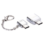 Micro USB Female to USB-C / Type-C Male + USB 2.0 Female to USB-C / Type-C Male Metal Adapter