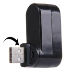 180 Degree Rotation USB Head 3 Ports USB 2.0 Portable HUB