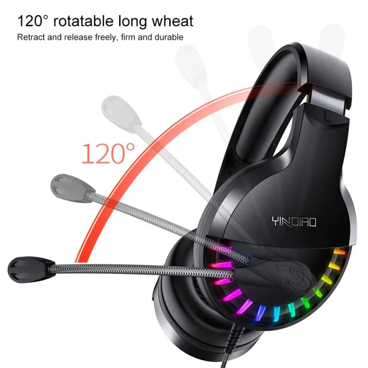 YINDIAO Q2 Head-mounted Wired Gaming Headset with Microphone, Version: Dual 3.5mm + USB, Q2 Dual 3.5mm + USB(White)