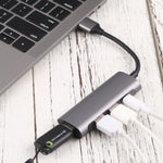 T-811 4 in 1 USB-C / Type-C to 3 USB 3.0 + USB-C / Type-C Ports HUB Docking Station, T-811
