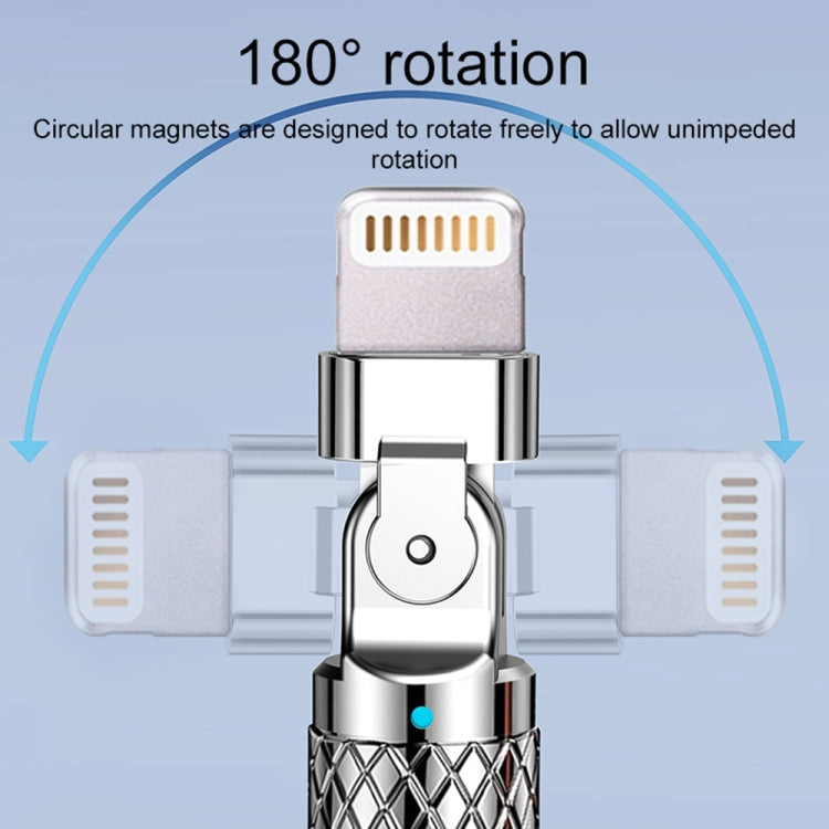 Mech Series 6A 120W USB to 8 Pin 180-degree Metal Plug Fast Charging Cable, Length: 1.2m, 1.2m 8 Pin, 1.2m 180-degree 8 Pin