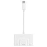 3 in 1 USB-C / Type-C Male to USB + 100M RJ45 Ethernet + Type-C Power Female Adapter, 3 in 1