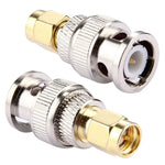 2 PCS BNC Male to SMA Male Connector, Male to SMA Male