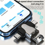 3 In 1 OTG Adapter, USB to Type-C / Micro USB / 8 Pin
