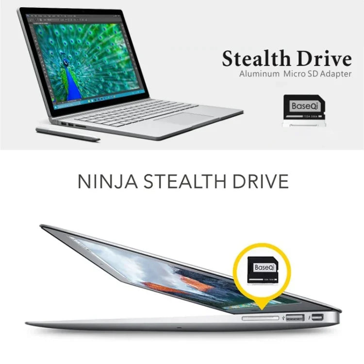 BASEQI Hidden Aluminum Alloy SD Card Case for Lenovo Ideapad 320S Laptop, For Lenovo Ideapad 320S
