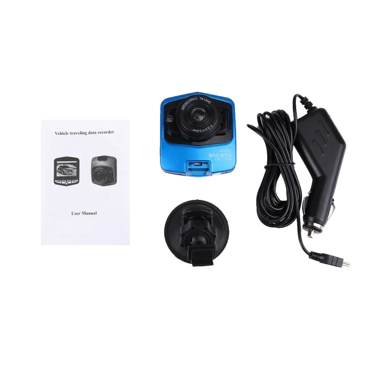 VGA 480P Car Camcorder DVR Driving Recorder Digital Video Camera Voice Recorder with 2.4 inch LCD Screen Display, Support 32GB Micro TF Card & Infrared Night Vision Function(Black + Blue), 2.4 inch LCD