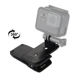 PULUZ 360 Degree Rotating Backpack Hat Rec-mounts Quick Release Clamp Mount for GoPro, Insta360, DJI and Other Action Cameras, Hat Rec-mount