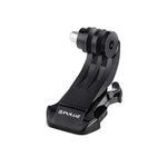 PULUZ Black Vertical Surface J-Hook Buckle Mount for PULUZ Action Sports Cameras Jaws Flex Clamp Mount for GoPro, Insta360, DJI and Other Action Cameras, J-Hook Mount