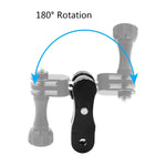 PULUZ CNC Aluminum Ball Joint Mount with 2 Long Screws for GoPro, Insta360, DJI and Other Action Cameras, CN Stock