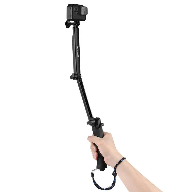 PULUZ 3-Way Grip Foldable Tripod Selfie-stick Extension Monopod for DJI, Insta360, GoPro and Other Action Cameras, Length: 20-58cm, Length: 20-58cm