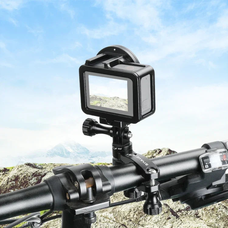 PULUZ 360 Degree Rotation Bike Aluminum Handlebar Adapter Mount with Screw for GoPro, Insta360, DJI and Other Action Cameras, Handlebar Adapter Mount 2