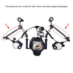PULUZ  9 inch 23cm Length 20.8mm Diameter Dual Balls Carbon Fiber Floating Arm, Ball Diameter: 25mm, 9 inch Black