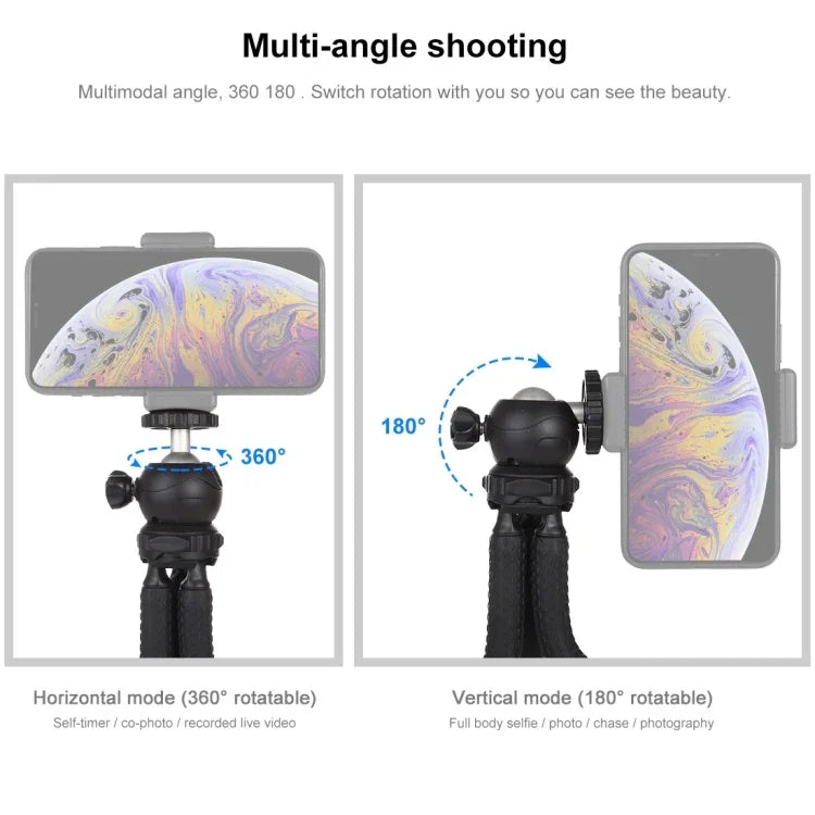 PULUZ Mini Octopus Flexible Tripod Holder with Ball Head for SLR Cameras, GoPro, Cellphone, Size: 25cmx4.5cm, 25cm Tripod