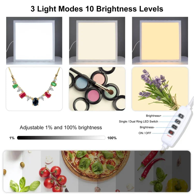 PULUZ 1000LM LED Acrylic No Polar Dimming Shadowless Light Pad with Switch for 40cm Photo Studio Box, Light(US), Light(UK), Light(EU)