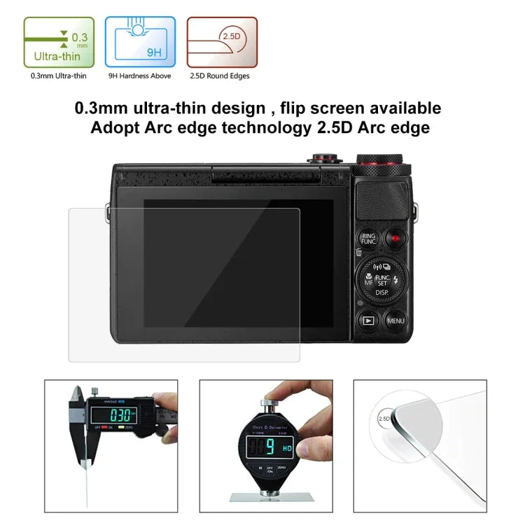 PULUZ 2.5D 9H Tempered Glass Film for Canon G7X, Compatible with Canon G3X / G9X / G5X / G7XII / G9XII / G1X Mark III / M6 / M100 / M50 / EOS RP / M6 Mark II, For Canon G7X