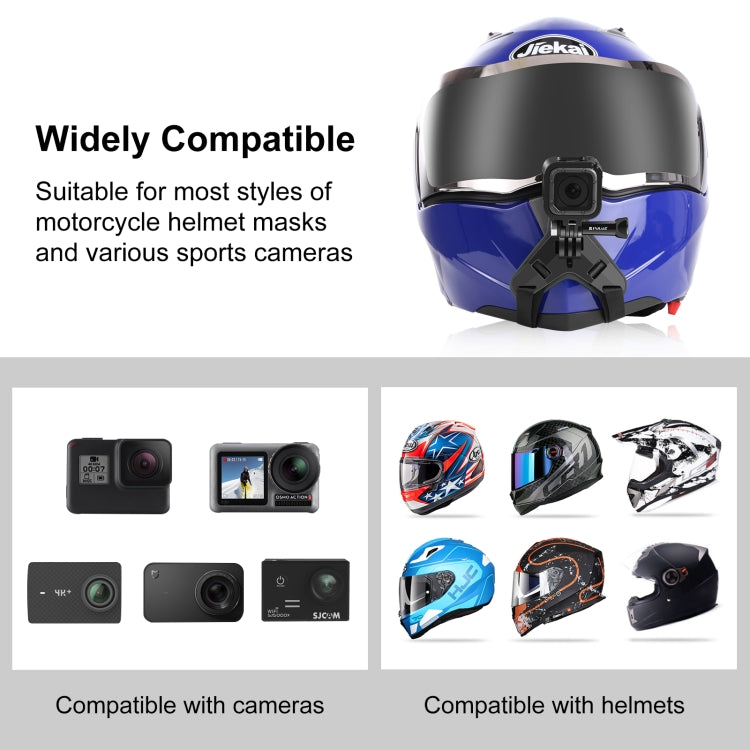 PULUZ Motorcycle Helmet Chin Strap Mount for GoPro, DJI Osmo Action and Other Action Cameras, Helmet Chin Strap (Black), Helmet Chin Strap (Blue), Helmet Chin Strap (Orange)