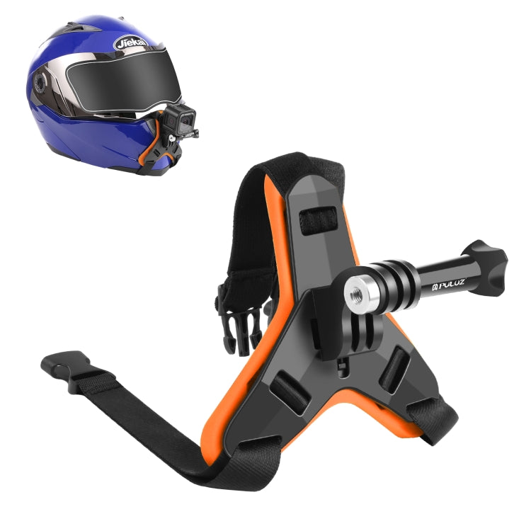 PULUZ Motorcycle Helmet Chin Strap Mount for GoPro, DJI Osmo Action and Other Action Cameras, Helmet Chin Strap (Black), Helmet Chin Strap (Blue), Helmet Chin Strap (Orange)