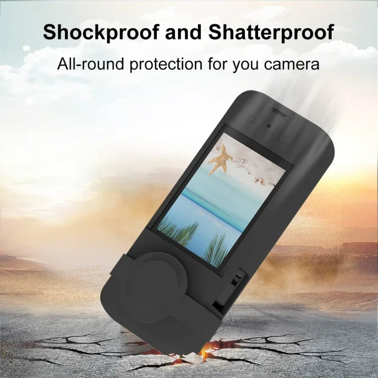 For Insta360 X3 PULUZ Silicone Protective Case with Lens Cover, Silicone Case(Black)