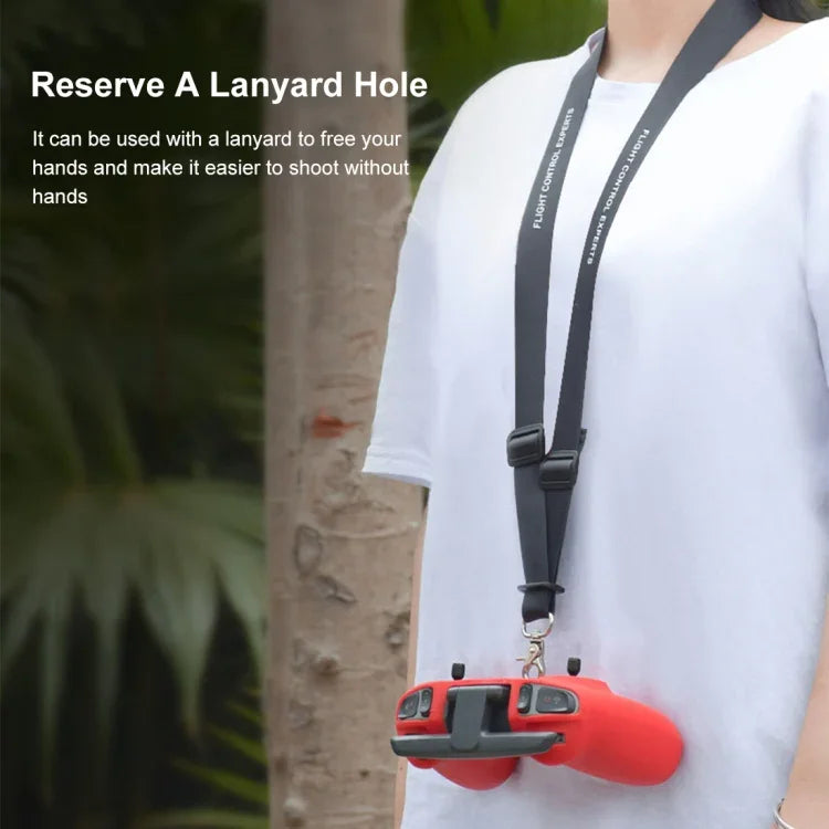 For DJI FPV Combo Remote Control PULUZ Silicone Protective Case with Neck Strap, For DJI FPV Combo Remote Control with Neck Strap