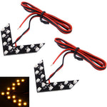 14 LED 3528 SMD Arrows Light for Car Side Mirror Turn Signal, Pairs, Universal Blue, Universal Yellow, Universal Red, 2 PCS, Universal Pink Light
