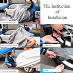 PEVA Anti-Dust Waterproof Sunproof Hatchback Car Cover with Warning Strips, Fits Cars up to 4.5m(177 inch) in Length, 177inch (XL)