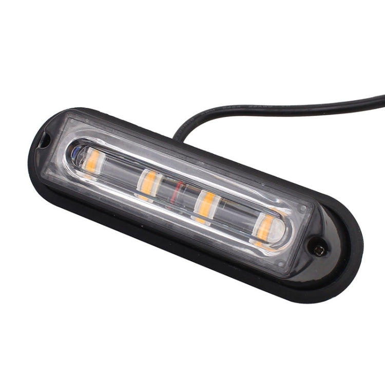 12W 720LM 4-LED 18 Flash Patterns Car Strobe Emergency Warning Light Lamp, DC 12V, 4-LED Yellow Light, 4-LED White Light, 4-LED Blue Light, 4-LED White + Red Light, 4-LED White + Yellow Light, 4-LED Red + Blue