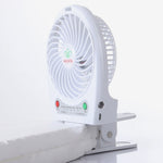 Hadata 4.3 inch Portable USB / Li-ion Battery Powered Rechargeable Fan with Third Wind Gear Adjustment & Clip