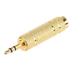 Gold Plated 3.5mm Plug to 6.35mm Stereo Jack Adaptor Socket Adapter, 3.5mm Male to 6.35 Female