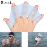 Silicone Swimming Web Fins Hand Flippers Training Gloves, L, Size: L Green, Size: L Blue