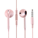 EarPods Wired Headphones Earbuds with Wired Control & Mic, White, Rose Gold, Red, Blue, Black, Green, Orange, Magenta
