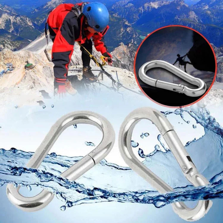 M7 Stainless Steel Carabiner Spring Hook Multi-tool Mountaineering Buckle Lock Camping Hook Rope, Inner Diameter: 6.84mm, M7