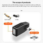 Mini USB Male to USB 2.0 AF Adapter, Support OTG Function, 90 Degree Right Angled
