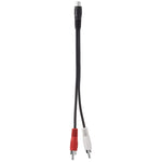 3.5mm female stereo jack to 2 male RCA plugs cable, Length: 38cm, 3.5mm to 2 RCA Male