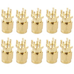 10 PCS Gold Plated SMA Male Jack Socket PCB Edge Mount Solder 0.62 inch RF Connector Adapter, SMA Male Jack Socket