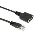 RJ9 Male to 2 x 3.5mm Female Audio Cable, Length: 20cm, RJ9 Male to 2 x 3.5mm Female