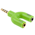 3.5mm Stereo Male to 3.5mm Headphone & Mic Female Splitter Adapter
