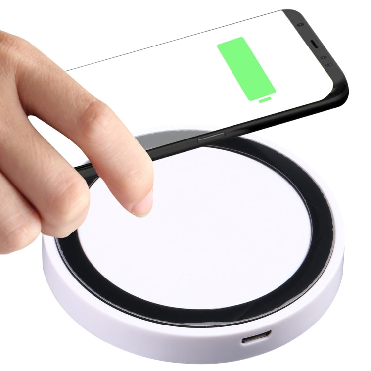 Universal QI Standard Round Wireless Charging Pad (White + Red), Black + White, White + Black, White, Grey+Black, White + Red