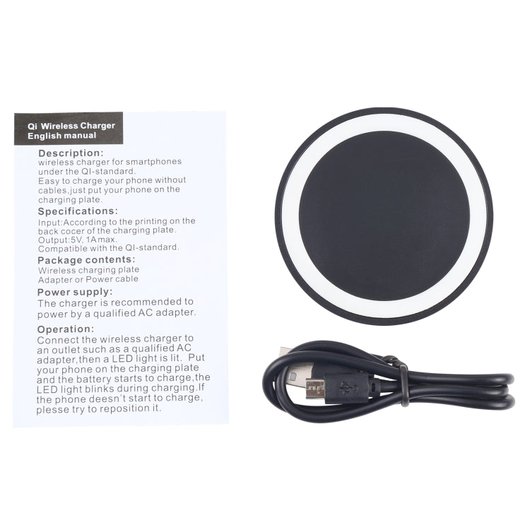 Universal QI Standard Round Wireless Charging Pad (White + Red), Black + White, White + Black, White, Grey+Black, White + Red