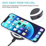 Universal QI Standard Round Wireless Charging Pad (White + Red), Black + White, White + Black, White, Grey+Black, White + Red
