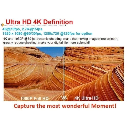 H9 4K Ultra HD1080P 12MP 2 inch LCD Screen WiFi Sports Camera, 170 Degrees Wide Angle Lens, 30m Waterproof, H9 4K (Black)